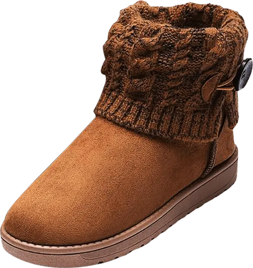 Varma höst- och vinterstövlar i nubuck med extra hälstöd Khaki