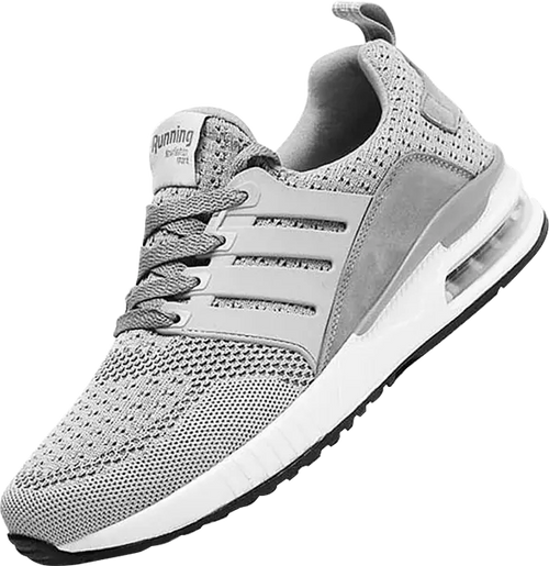 Fashionabla, snygga, sportskor, löparskor, sneakers för vardagsbruk, ventilerande design, stötdämpning, hälstöd, elastisk förslutning, lätta att ta på. grå träningsskor