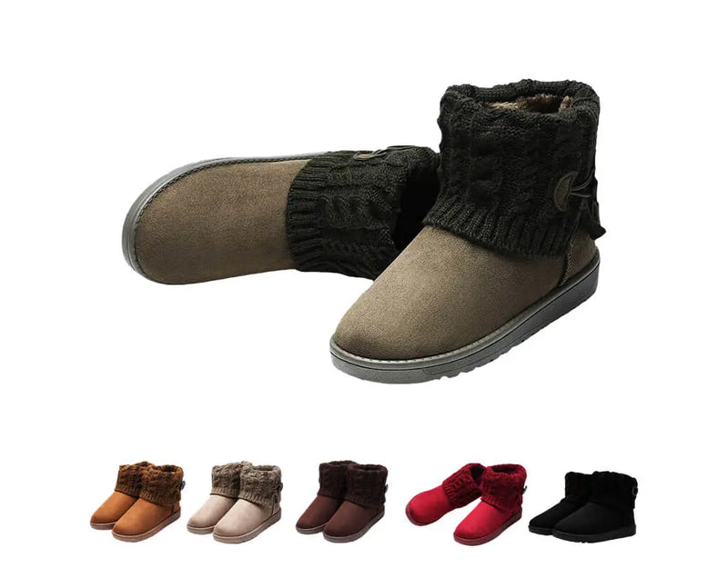 Varma vinter-, höst- och höstskor med varmt innerfoder, förstärkt hälparti och halkfria gummisulor Svart Khaki Röd Armé Beige Brun